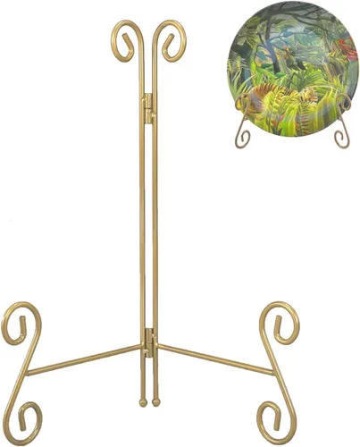 Miniatura 12 de Soportes de placa para exhibición, soportes de platos de 10 pulgadas para exhibición, caballete de placa de hierro dorado para fotos, marcos