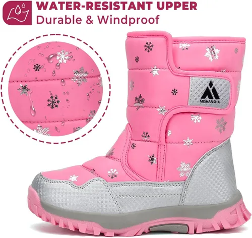 Miniatura 2 de Mishansha - Botas de nieve para niñas, niños niños pequeños niños grandes invierno, cálidas, impermeables, antideslizantes, anti colisión, corte