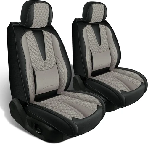 Miniatura 9 de Juego de fundas de asiento de automóvil para GMC Canyon 2015-2025, juego de fundas de asiento delantero de cuero con soporte lumbar, protector