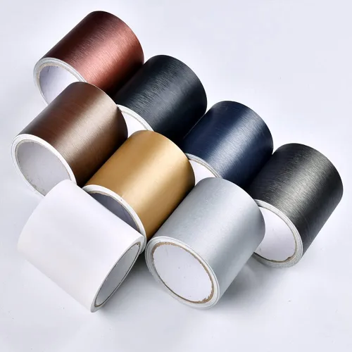 Miniatura 3 de Papel tapiz metálico para despegar y pegar, moldura flexible, autoadhesiva, líneas de pared, líneas de borde para baño, cocina, hotel, bricolaje