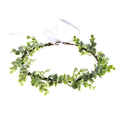Miniatura 4 de Corona de flores suculentas, eucalipto aureola, diadema floral para boda, accesorio para fotos (hoja B)