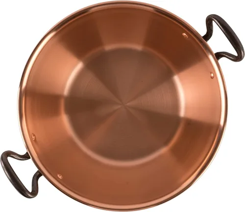 Miniatura 5 de olla de cobre de 10.4 pulgadas, capacidad de 3.1 cuartos de galón asas de hierro fundido olla de cobre tradicional de Francia para cocinar
