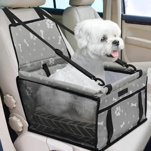 Miniatura 26 de Asiento de coche para perro plegable, asiento elevador de coche para perros impermeable transpirable Oxford, bolsa de viaje para perros pequeños a