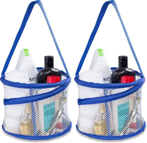 Miniatura 13 de Organizador personal de baño de 8" x 6", con 3 compartimientos grandes para organizar accesorios y con un agujero de drenaje en la parte inferior