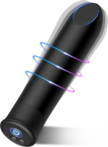 Vibrador bala con punta angulada para una estimulación precisa del clítoris, vibrador de lápiz labial recargable discreto con 10 modos de vibración,