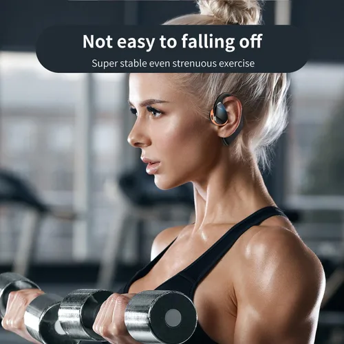 Miniatura 6 de Auriculares inalámbricos Bluetooth de oreja abierta, control táctil, conducción de aire, auriculares deportivos IPX5 impermeables, 50 horas de Negro