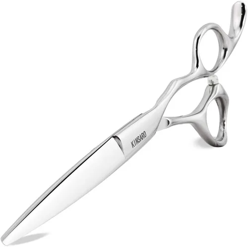 Miniatura 8 de Tijeras profesionales para el cabello de 5.5 pulgadas, tijeras de corte de pelo de peluquería 440C, tijeras de pelo con agujero ciego borde convexo