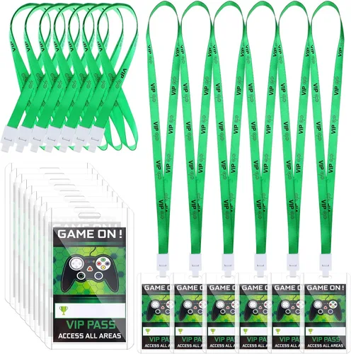 Tenceur 30 piezas de cordones VIP para fiesta de videojuegos, soporte para tarjetas de identificación de videojuegos, soporte para pase VIP,