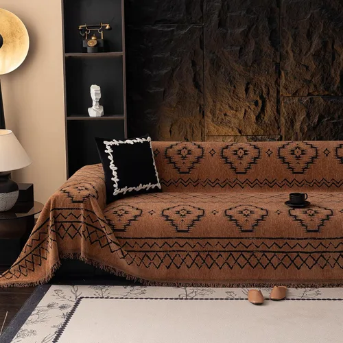 VClife Fundas de sofá bohemio de felpilla para sofá seccional, fundas de sofá suaves y antideslizantes para sofá de 2 cojines, protector de muebles