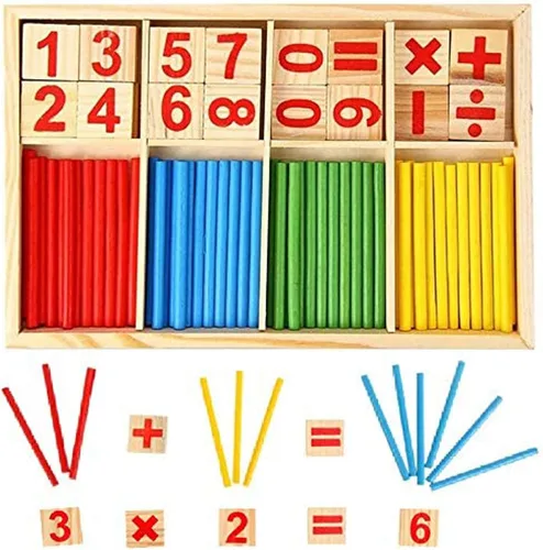 KUTOI Bloques de números y palos de conteo | Juguetes Montessori para el aprendizaje de niños | Suministros de educación en casa para manipuladores