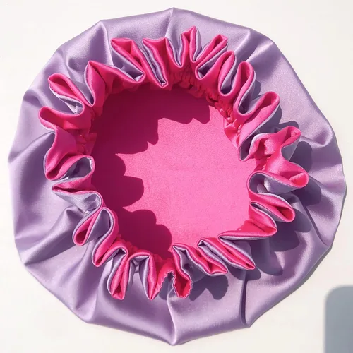 Miniatura 8 de AKISS - Exquisita gorra para dormir reversible con forro de satén para bebés, recién nacidos, niños grandes y pequeños y mamásmujeres