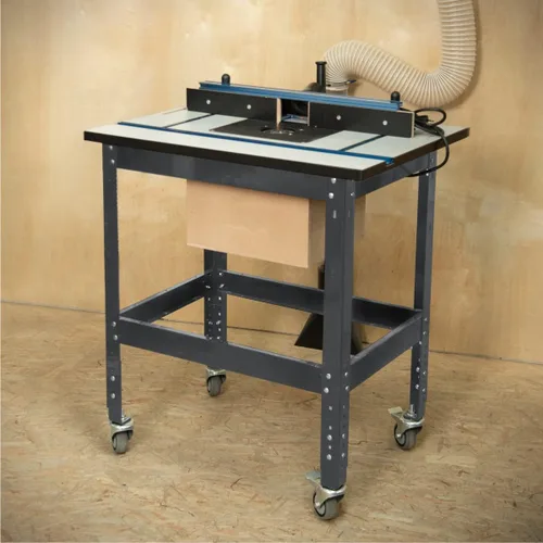 Miniatura 6 de POWERTEC Soporte de herramientas, soporte de mesa de enrutador resistente de 400 libras con pies de nivelación ajustables para sierra ingletadora
