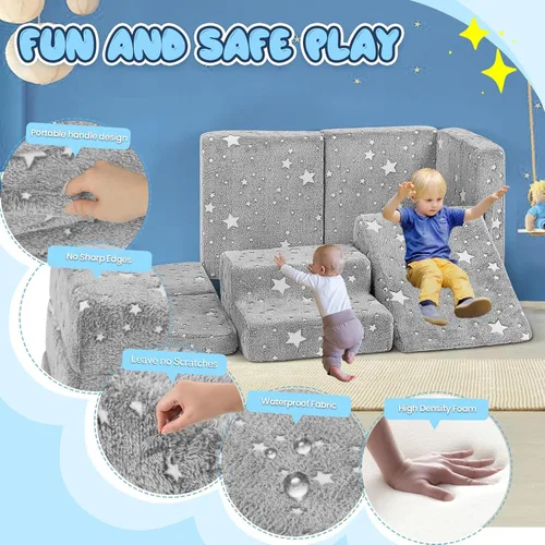 Miniatura 5 de 5 piezas de bloques de espuma para escalar para niños pequeños de 1 a 3 años, juguetes de escalada para niños pequeños con prioridad en seguridad