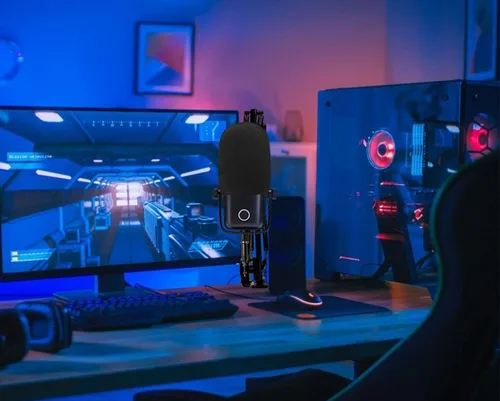 Miniatura 5 de Wave 1 Pop Filter - Cubierta de espuma para parabrisas de micrófono profesional compatible con micrófono condensador USB Elgato Wave para reducir
