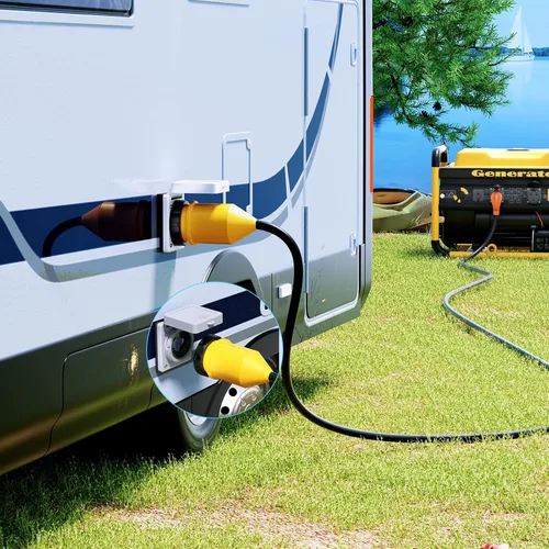 Miniatura 8 de Nilight Kit de entrada y salida de alimentación de 50 amperios para RV con protector de cable de arranque, ETL listado, 125/250V, NEMA SS2-50P Combo