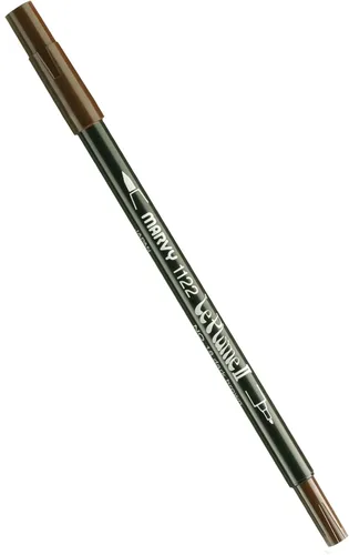 UCHIDA Marvy Rotulador de Punta Extra Fina Le Plume II de Doble Extremo Suministros de Arte, Marrón Oscuro