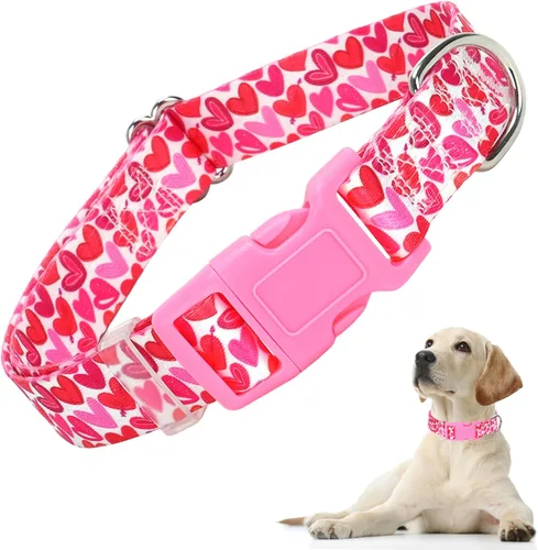 Miniatura 34 de Collares de Perro para Niñas con Patrones de Margaritas, Lindo Collar Rosa para Perras, Collares Ajustables Blandos y Duraderos para Perros XS 12