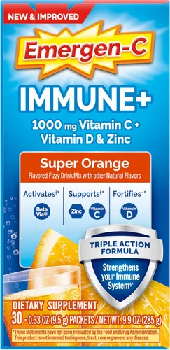 Miniatura 12 de Emergen-C Immune+ Apoyo Inmunológico de Triple Acción en Polvo, BetaVia (R), 1000 mg de Vitamina C, Vitaminas B, Vitamina D y Antioxidantes, Súper