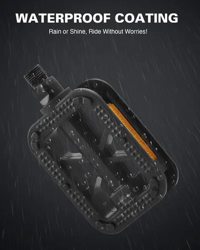 Miniatura 6 de VIRIBUS Pedales de bicicleta de 9/16 pulgadas, pedales de bicicleta profesionales con plataformas antideslizantes y reflectores, pedales BMX