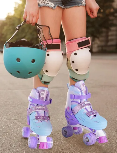 Miniatura 6 de 2PM SPORTS Patines de ruedas para niñas, niños y niños pequeños de 4 a 6, 5 a 8, 6 a 12, 8 a 12 años con ruedas iluminadas, patines ajustables