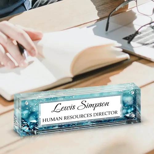 Miniatura 6 de Placa con nombre para escritorio, placa con nombre personalizada de doble cara para decoración de escritorio de oficina para mujeres y hombres