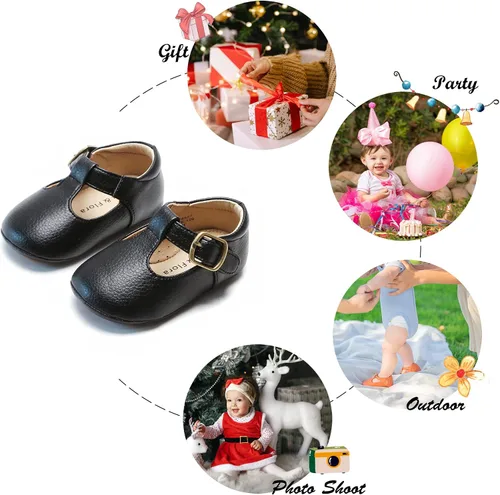 Miniatura 209 de Felix & Flora Zapatos de bebé de suela suave - Zapatos de bebé para caminar, mocasines, suela de goma, zapatos de cuna