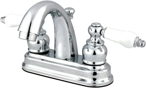 Miniatura 3 de Kingston Brass GKB5618PL Restoration - Grifo de lavabo central de 4 pulgadas con ventana emergente, níquel cepillado cepillado níquel