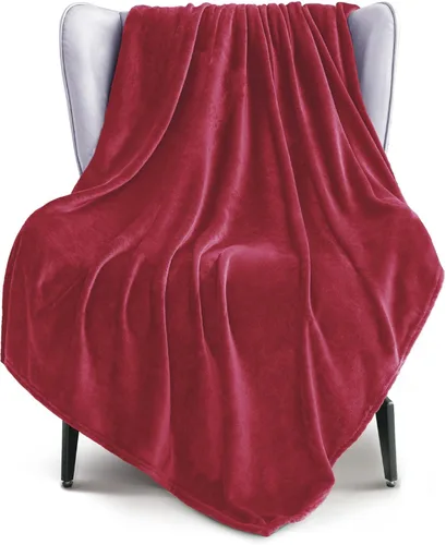 Miniatura 40 de Exclusivo Mezcla Manta de vellón para sofá, cama, súper suave y cálida, para uso en todas las estaciones, acogedora, afelpada, ligera, azul hielo