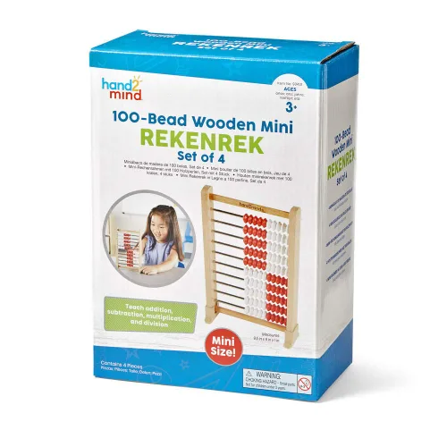 Miniatura 7 de hand2mind Mini Rekenrek de madera de 100 cuentas, ábaco para matemáticas de niños, manipuladores de matemáticas, jardín de infantes, estante