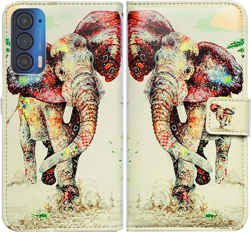 Miniatura 13 de Bcov Funda para Motorola Edge 2021, funda de piel con tapa para teléfono móvil con ranura para tarjeta y soporte para Motorola Moto Edge 2021