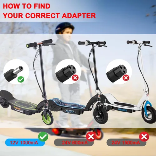 Miniatura 4 de Carga de batería de 12 V para niños, compatible con Razor Power Core E90 E95, Black Label E90, MX125 Dirt Rocket, E90 Sprint