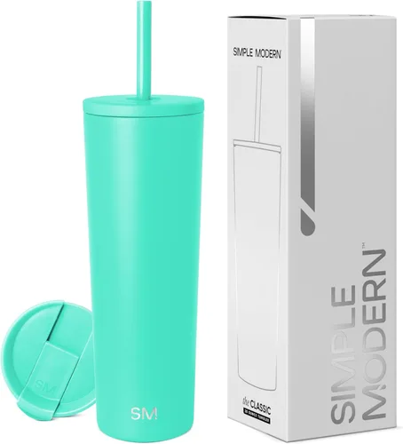Miniatura 16 de Simple Modern- Vaso con aislamiento, c/tapa y pajilla Taza de viaje Botella de agua de ac. inox. reutilizable Unisex Colecc. Classic 24 oz
