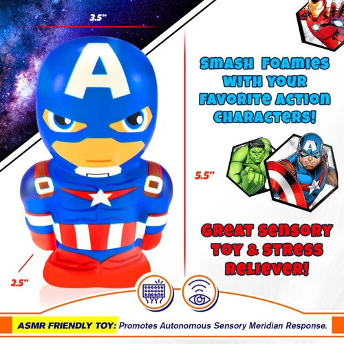 Miniatura 2 de JA-RU Marvel Avengers Figures - Pelota grande de espuma de 5.5 pulgadas (1 Capitán América), juguete de acción de superhéroe, Spiderman, Hulk, Iron