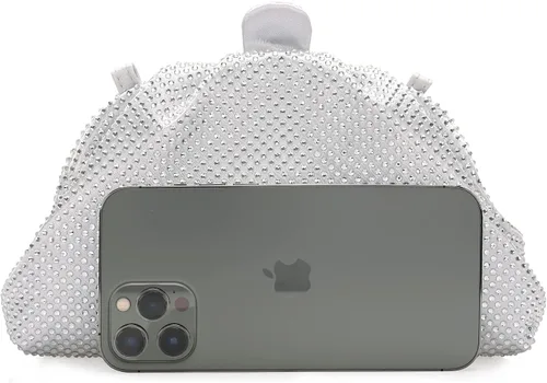 Miniatura 2 de nodeber Bolso de mano con marco de cristal con diamantes de imitación, bolso de embrague plisado para mujer