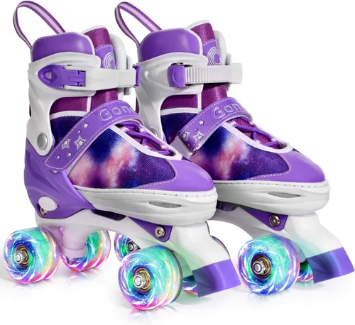 Gonex Patines de ruedas para niñas, niños y mujeres con todas las ruedas iluminadas, patines ajustables para principiantes, niños pequeños y