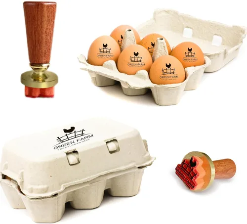 Miniatura 5 de Sello de huevo, sellos de huevos personalizados para huevos frescos, diseños únicos personalizados para huevos de gallina de granja, marca en huevos