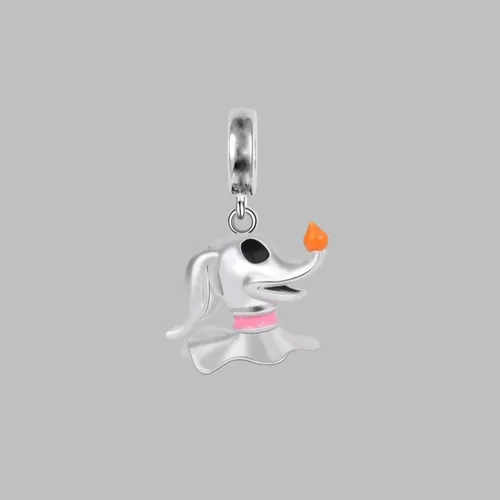 Miniatura 2 de Colgante colgante de perro Zero Ghost para pulsera o collar de plata de ley 925 Plata esterlina No es una piedra preciosa
