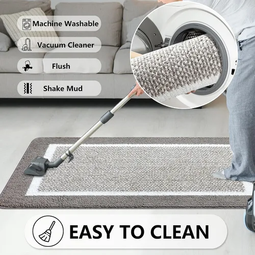 Miniatura 6 de REFETONE Tapete para interiores, tapete para puerta delantera y trasera, 24 x 36 pulgadas, parte trasera de goma absorbente, antideslizante, lavable
