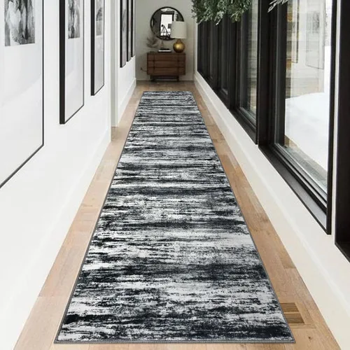 Miniatura 129 de KOZYFLY – Alfombra de pasillo moderna y lavable de diseño abstracto verde, 2 x 5 pies, antideslizante, suave y de pelo corto, ideal para cocina