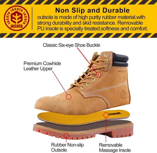 Miniatura 3 de Jacata Mens Work Boots For Men Non Slip Rubber Water Resistant Boats De Trabajo Para Hombre Utility Construction Boots