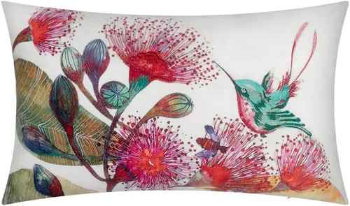 OiseauVoler Fundas de almohada decorativas bordadas, fundas de cojín de martín pescador floral para el hogar, cama, sofá, hogar, oficina, decoración