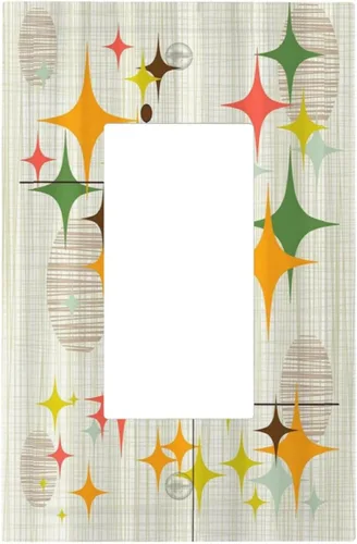 Miniatura 24 de Cubiertas Decorativas para Placas de Interruptor Abstracto Moderno de Mediados de Siglo Arco Boho Sol Dorado Hoja 1 Gang Placa de Pared Cubierta