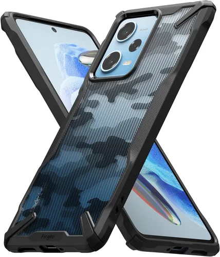 Ringke Fusion-X [Diseño militar] Compatible con Redmi Note 12 Pro y funda Xiaomi Poco X5 Pro 5G, cubierta trasera dura de camuflaje a prueba de