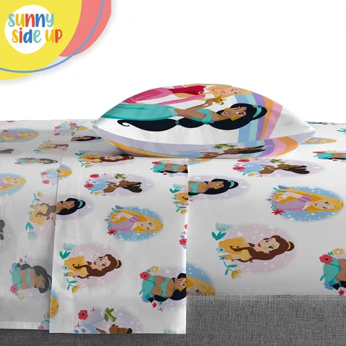 Miniatura 5 de Sunny Side Up - Juego de edredón individual de princesas Disney - 5 piezas de ropa de cama para niños incluye edredón, sábanas y funda de almohada