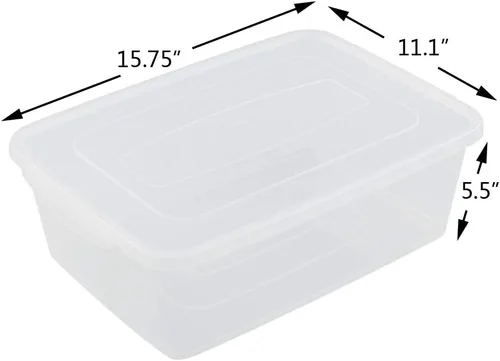 Miniatura 2 de Farmoon Contenedor de almacenamiento transparente de 16 cuartos de galón, contenedores de plástico con tapa, 2 paquetes