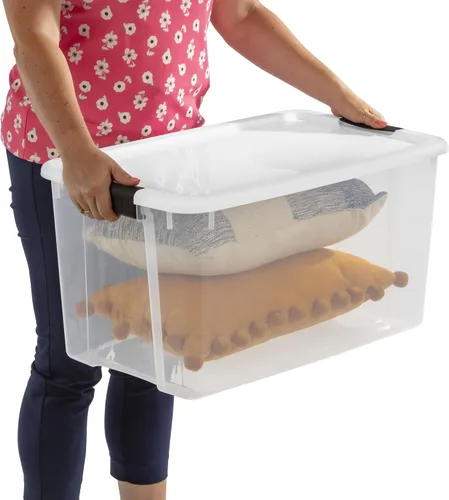 Miniatura 9 de Sterilite - Paquete de 8 cajas ultra de cierre con pestillo, contenedores de almacenamiento con tapas, plástico transparente, 70 cuartos de galón