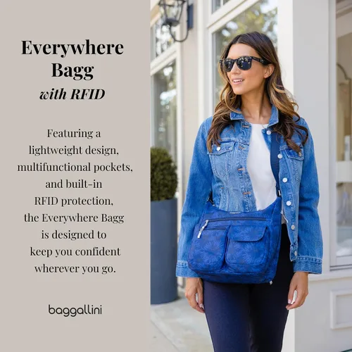 Miniatura 94 de Baggallini womens Everywhere Bagg Crossbody Women 11x9 Lightweight Nylon Hobo Water-resistant Travel Bag W/Rfid