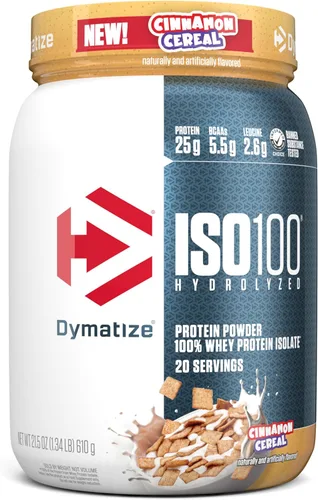 Miniatura 11 de Dymatize x Dunkin' Glazed Donut ISO100 Proteína de suero en polvo, 0.88 oz de proteína, 0.19 oz de BCAA, 120 Cal., Sin gluten, 0.04 oz de grasa