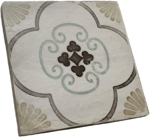 Calabria - Azulejo decorativo de porcelana de 5 x 5 con bordes fundidos a mano (paquete de 8)