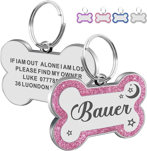 Miniatura 5 de Etiquetas de perro personalizadas para mascotas - Etiquetas de nombre de perro personalizadas - Etiqueta de perro grabada con cualquier nombre